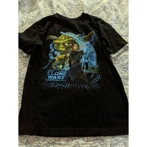 Star Wars " Clone Wars" Kids Sz. L Black Design Tee. Fun